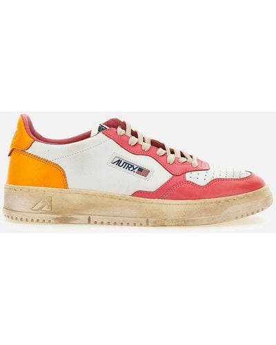 Autry AVLM SV31 Leder -Sneaker weiße Fuchsia Orange - Pink