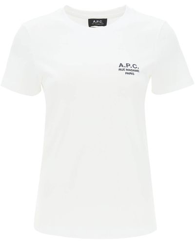 A.P.C. Denise T -shirt Met Logo -borduurwerk - Wit