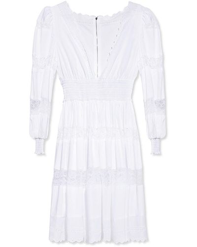 Dolce & Gabbana Midi-jurk Met V-hals - Wit