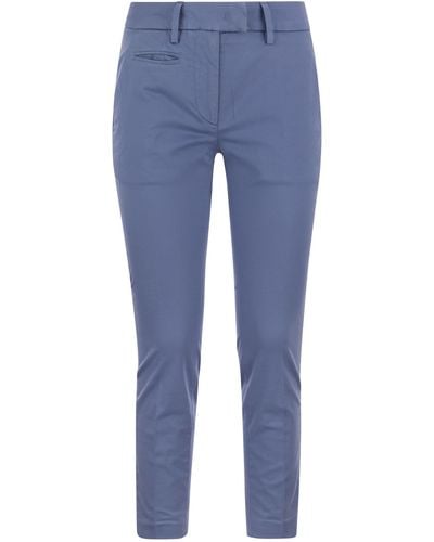 Dondup Perfect Slim Fit Gabardine Gabardine pantaloni - Blu