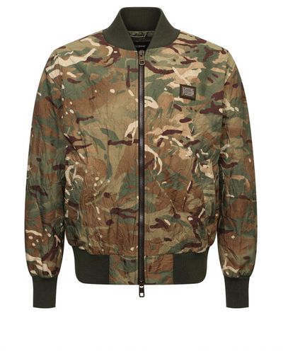 Dolce & Gabbana Camouflage Windbreaker Bomber - Grün