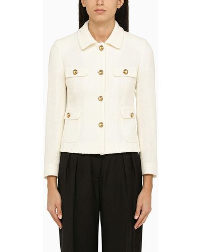 Tagliatore Kurzcreme Wolljacke - Weiß