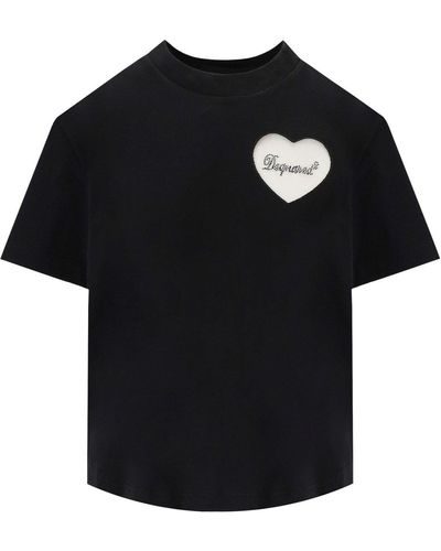 DSquared² Boxy fit Herz schwarz T -Shirt