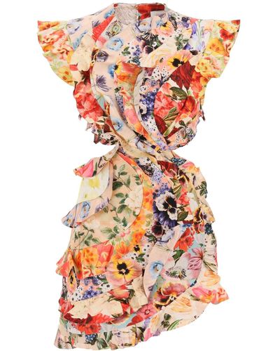 Zimmermann Minikleid mit Blumen-Print - Mehrfarbig