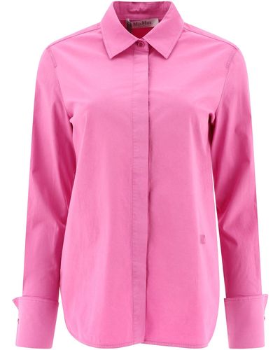 Max Mara Stretch Canvas Gemonteerd Shirt - Roze