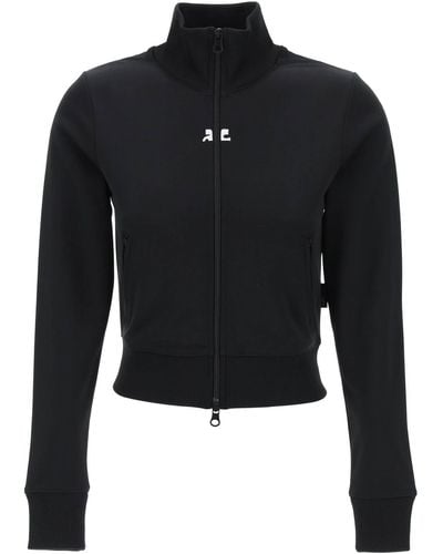 Courreges Interlock Jersey Track Jacket Voor Atletiek - Zwart