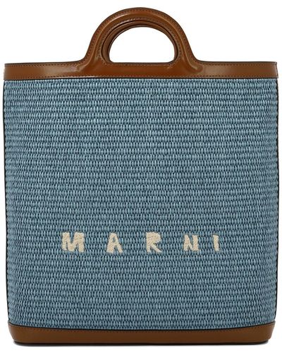 Marni Raffia Effect Handbag - Blue