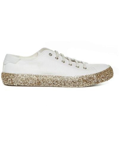 Saint Laurent Glitter Low-Top Sneakers - Weiß