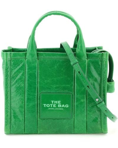 Marc Jacobs 'the Shiny Crinkle Small Tote' Tas - Groen