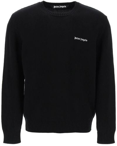 Palm Angels Broidered Logo Pullover - Noir