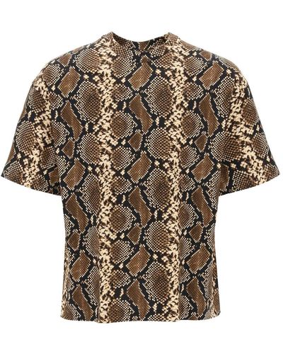 Jil Sander Python Patterned Crewneck T -shirt - Bruin