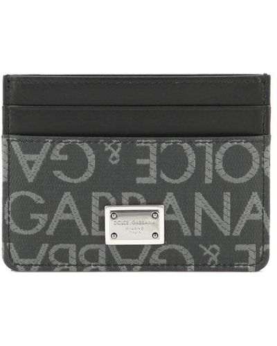 Dolce & Gabbana Dauphine Jacquard Kartenhalter - Grau