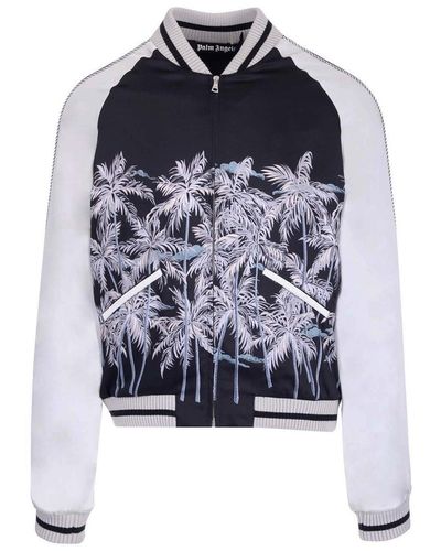 Palm Angels Casual Printed Bomber - Blau