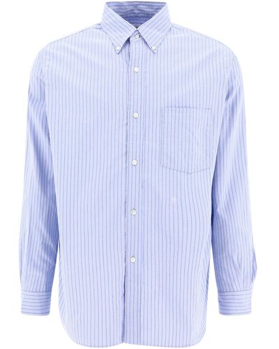 Nanamica "wind" Gestreepte Shirt - Blauw