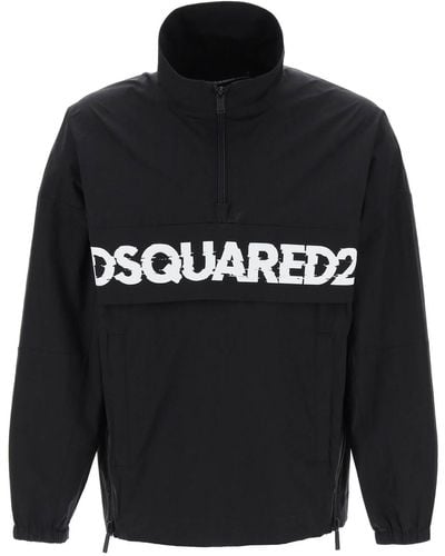 DSquared² Anorak Met Logo -print - Zwart