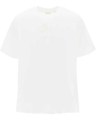 Burberry Tempah T -shirt Mit Gestickten Ekd - Wit