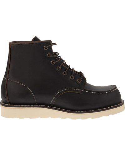 Red Wing Classic Moc Leather Boot With Laces - Black