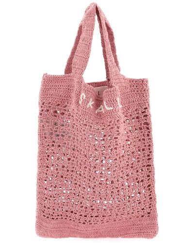 Skall Studio Evalu Crochet Handbag In 9 - Pink