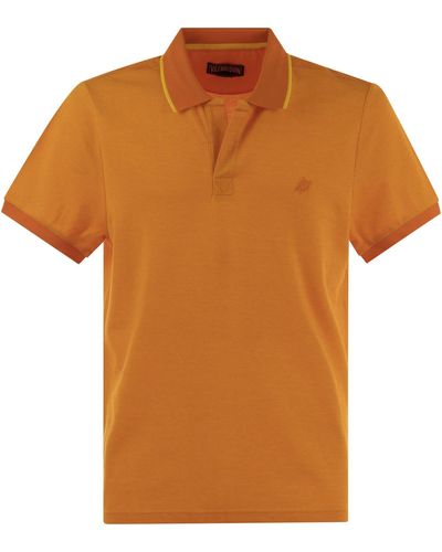Vilebrequin Kurzärmeliges Baumwollpolo -Hemd - Orange