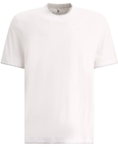 Brunello Cucinelli "Faux Laying" T -Shirt - Weiß