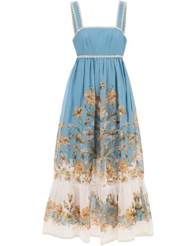 Zimmermann Maxi-jurk Met Bloemenprint - Blauw