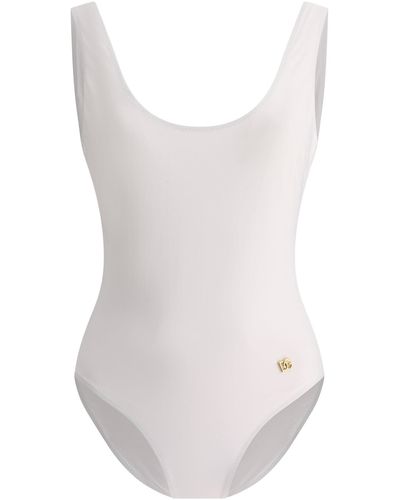 Dolce & Gabbana Swimsuit With Logo - White
