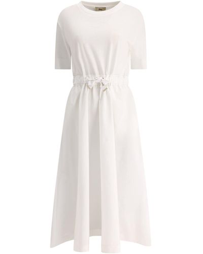 Herno Kleid mit Kordelkordel in der Taille - Weiß