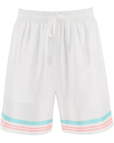 CASABLANCA Tennis Club Silk Shorts - Weiß