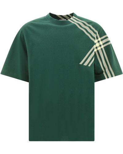 Burberry Check Sleeve Katoenen T -shirt - Groen