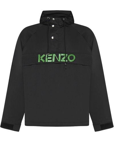 KENZO Logo-Jacke mit Kapuze - Schwarz