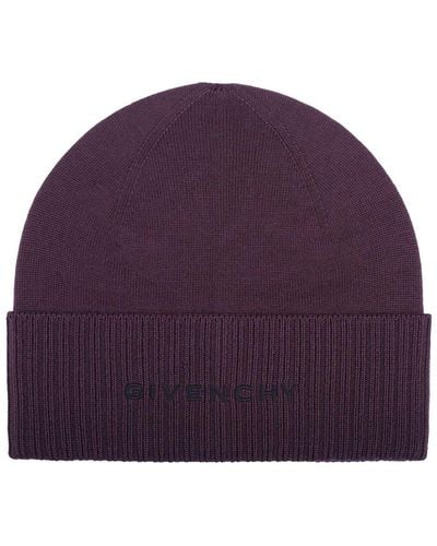 Givenchy Cappello con logo in lana - Viola