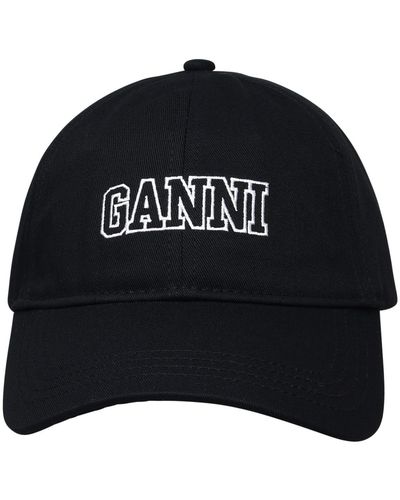 Ganni Sombrero de algodón negro