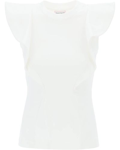 Alexander McQueen Mouwloos T -shirt - Wit