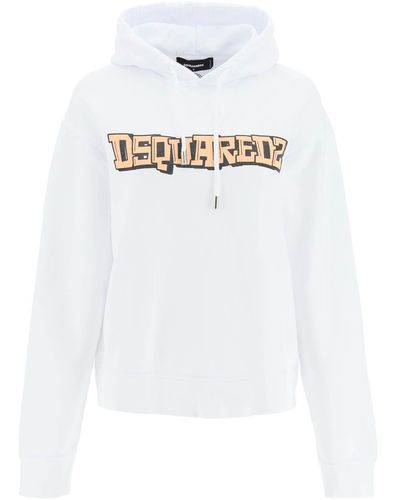 DSquared² Hoodie mit Logodruck - Weiß