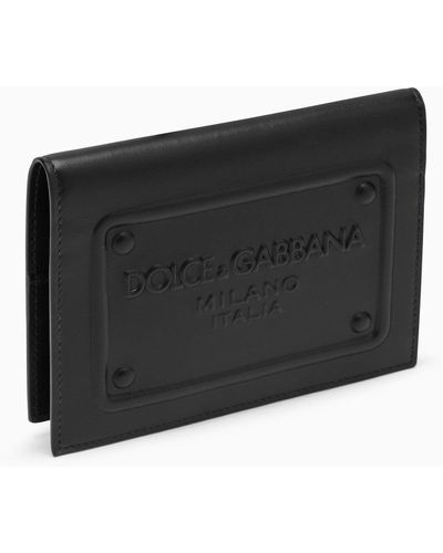 Dolce & Gabbana Dolce&Gabbana Passport Holder With Logoed Plaque - Black
