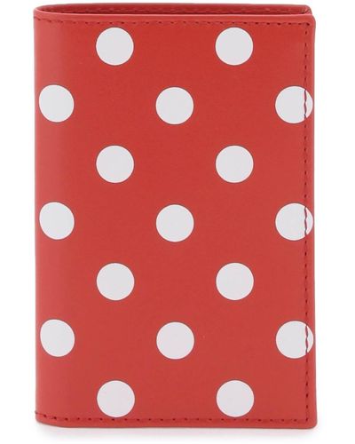 Comme des Garçons Portafoglio Bi-Fold A Pois - Rosso