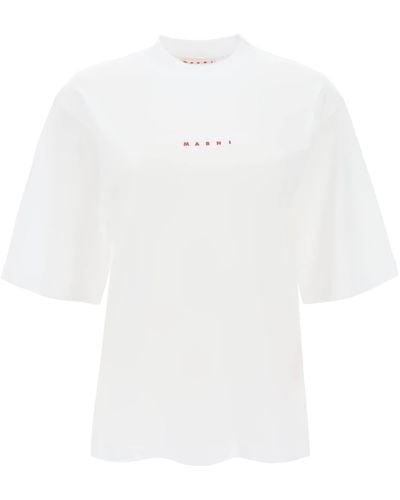 Marni Bio -Baumwoll -T -Shirt - Weiß