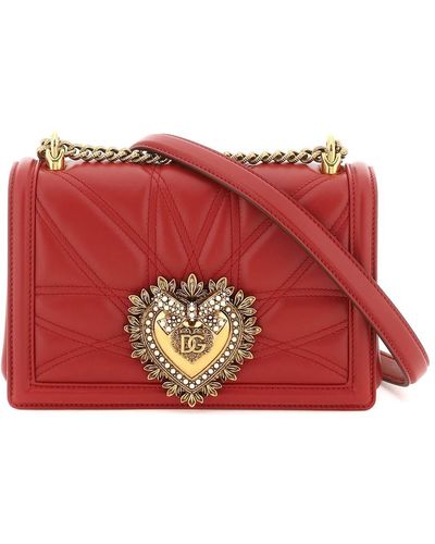 Dolce & Gabbana Medium 'Devotion' -Tasche in gestepptem Nappa -Leder - Rot