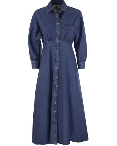 Weekend by Maxmara Wochenende Max Mara Jemen Denim Chemise Kleid - Blau