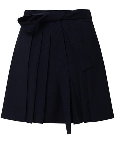 KENZO Navy Virgin Wool Miniskirt - Azul
