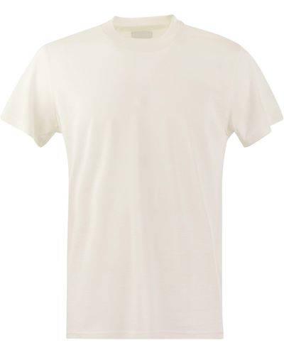PT Torino Seide und Baumwoll -T -Shirt - Weiß