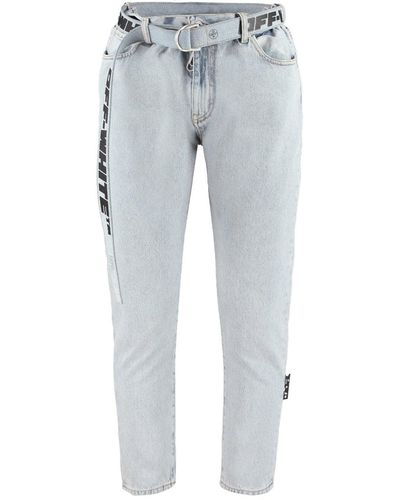 Off-White c/o Virgil Abloh Jeans in denim con cintura - Blu