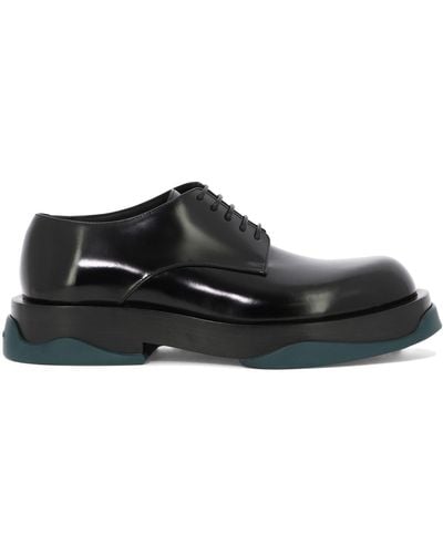 Jil Sander Zapatos de cordones con suela contrastante - Negro