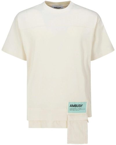 Ambush T-Shirt aus Baumwolle mit Logo - Weiß