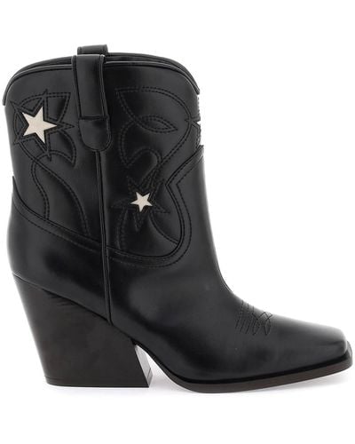 Stella McCartney Stella Mc Cartney Texaner Knöchelstiefel Mit Star -stickerei - Zwart