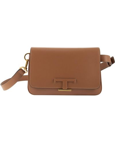Tod's T Timeless Leather Mini Bum Bag - Brown