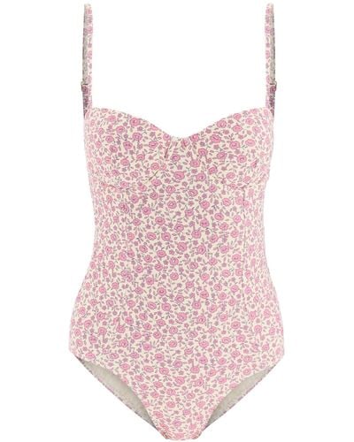 Tory Burch Blumen ein Stück Badeanzug - Pink