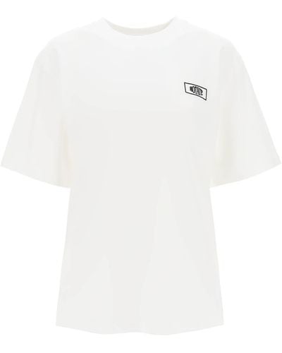 ROTATE BIRGER CHRISTENSEN T Shirt Con Logo Ricamato - Bianco