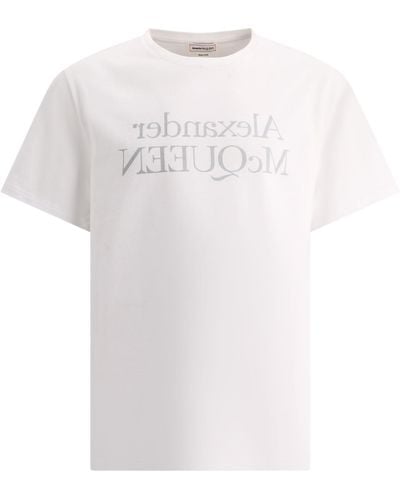 Alexander McQueen Alexander MC Queen reflektierte Logo T -Shirt - Weiß