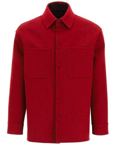 Fendi Wool Ff Monogram Jacket - Red